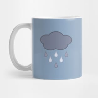 Stormy Day Rain Cloud in Blue Mug